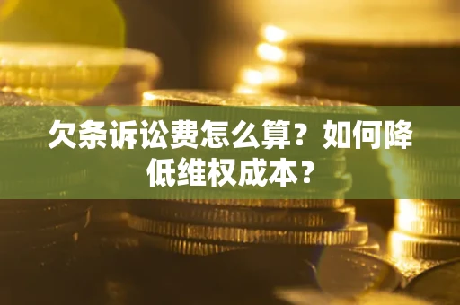 武汉欠条诉讼费怎么算？如何降低维权成本？