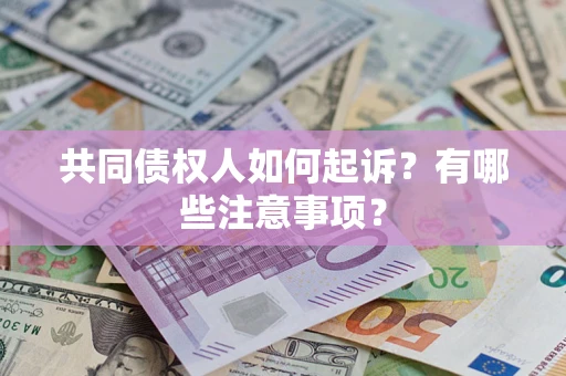 武汉共同债权人如何起诉？有哪些注意事项？